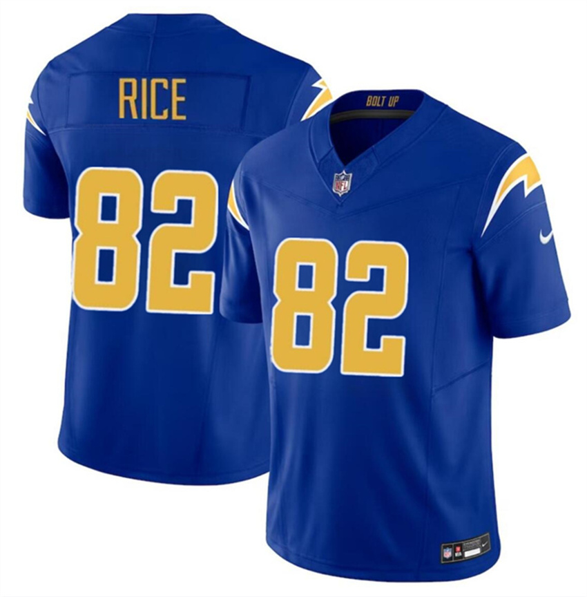 Youth Royal Los Angeles Chargers #82 Brenden Rice 2024 Draft F.U.S.E Vapor Limited Stitched Football Jersey